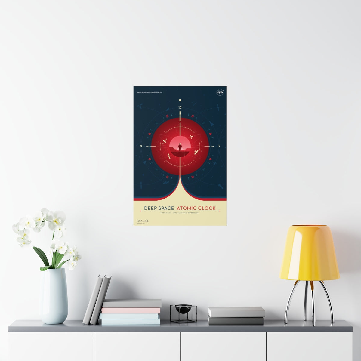 NASA - Visions of the Future : Atomic Clock (Red) Poster