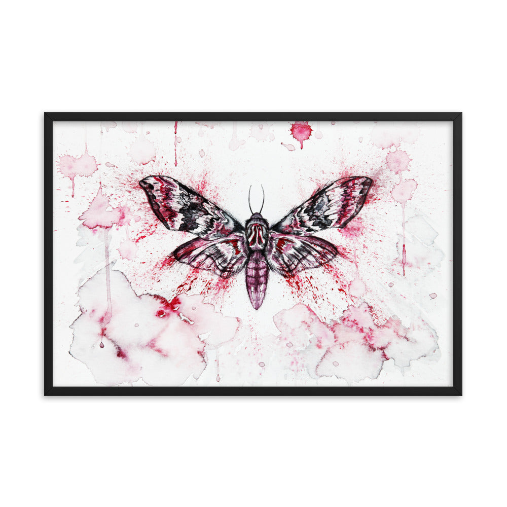 Watercolor Moth Framed poster