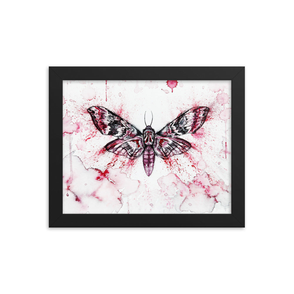 Watercolor Moth Framed poster