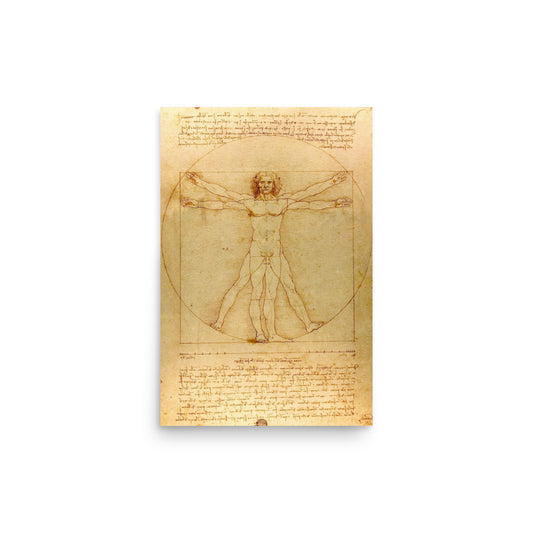 Leonardo da Vinci's Vitruvian Man (circa 1492) Reproduction Poster
