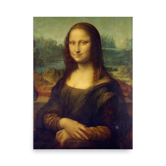 Leonardo da Vinci's Portrait of Mona Lisa del Giocondo Reproduction Poster