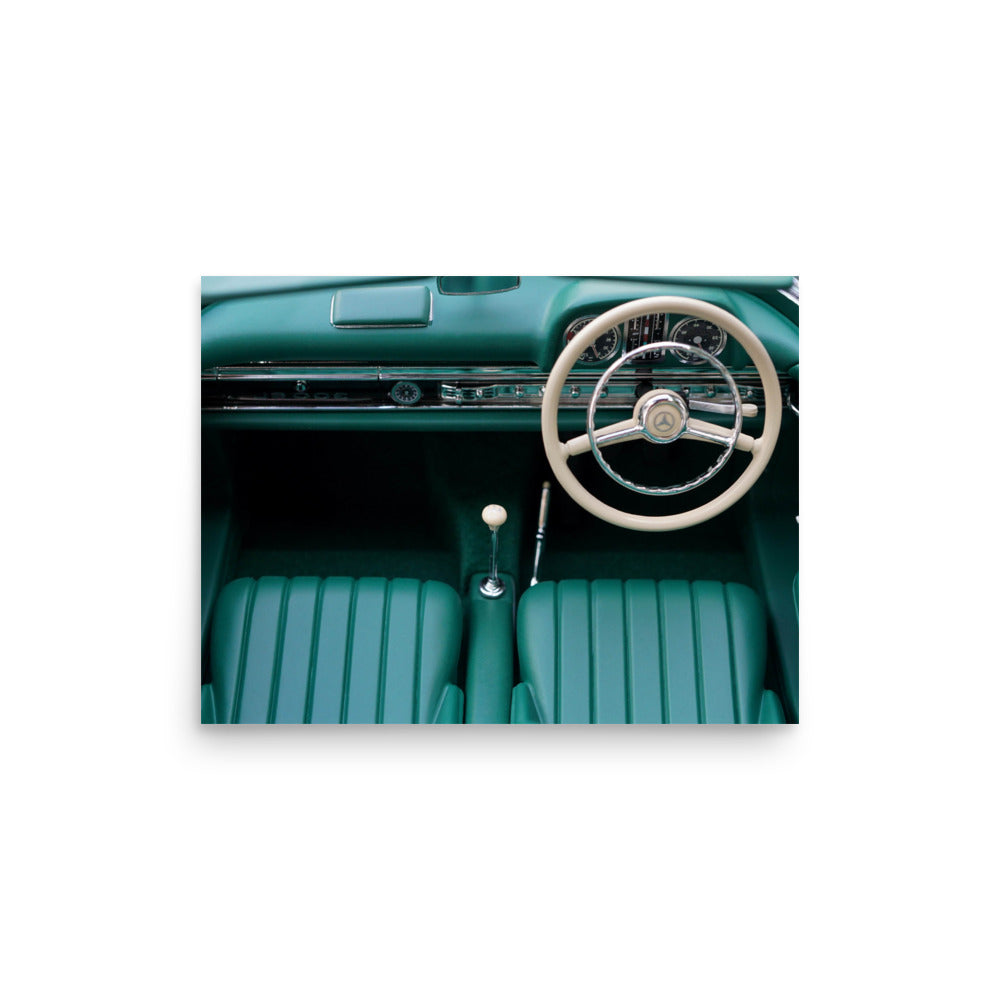 Vintage Mercedes-Benz RHD Interior Poster