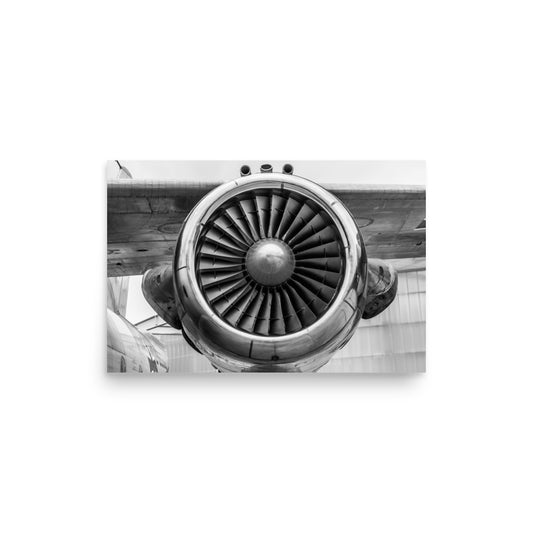 Vintage Airliner Engine Poster