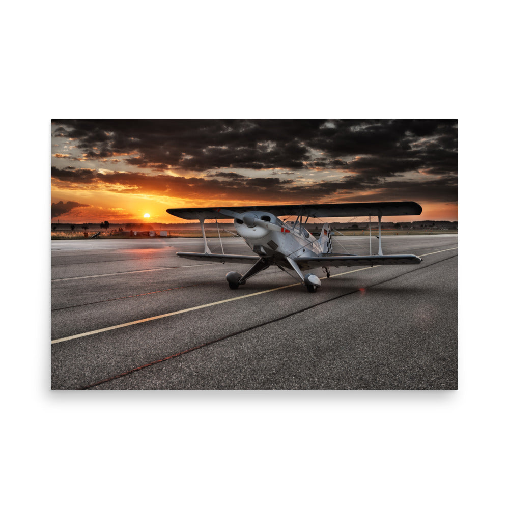 Bi-Plane Sunset Poster