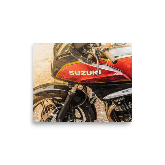 Vintage Suzuki Motorcycle Poster