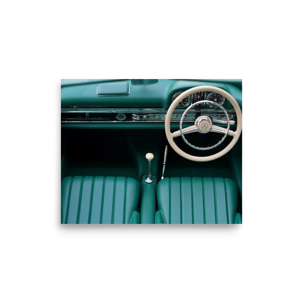 Vintage Mercedes-Benz RHD Interior Poster